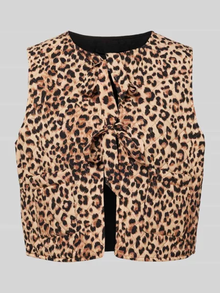 Kamizelka o kroju regular fit z czystej model ‘SARIA’ Pieces