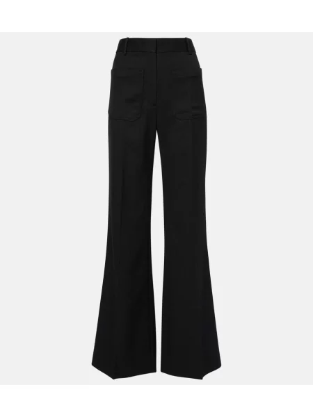 Pantaloni Victoria Beckham cu talie înaltă negru