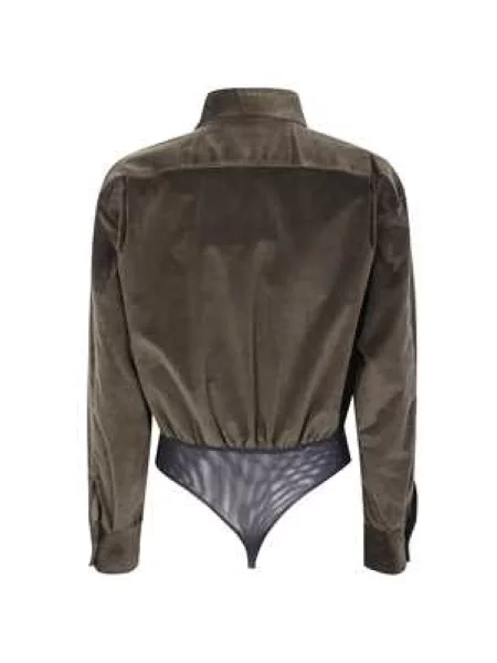 Aksamitna koszulka Max Mara zielona