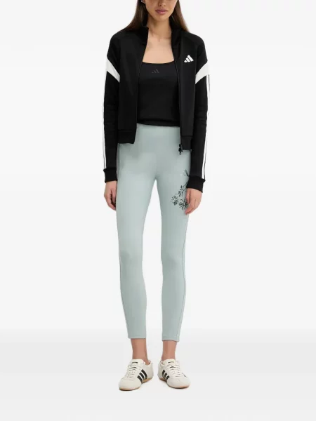 Hanorac cu glugă Adidas cu dungi cu broderie cu cordon negru
