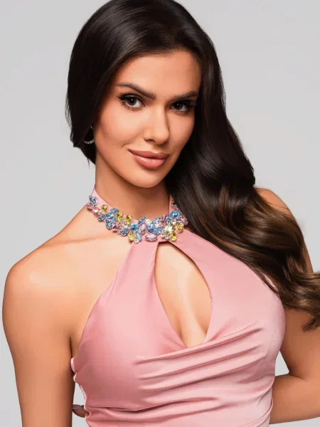 Rochie de seară Edoti de costum roz