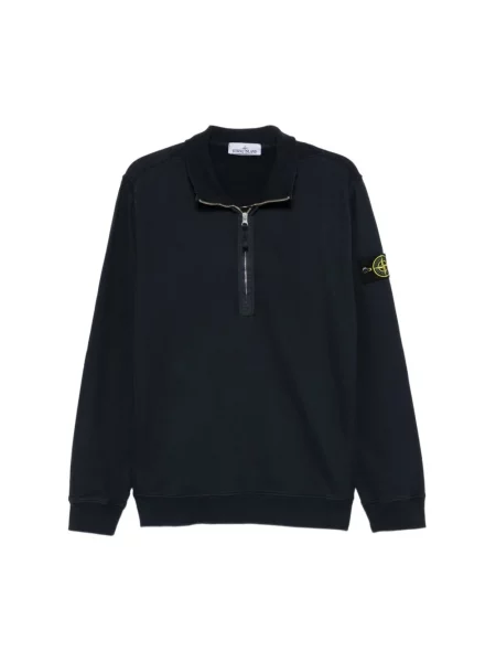 Sweter Stone Island z kamieniami z kołnierzem niebieski