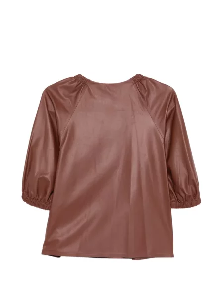 Top Yves Salomon din piele maro