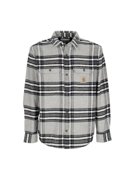 Koszula Carhartt Wip w kratę flanelowa szara