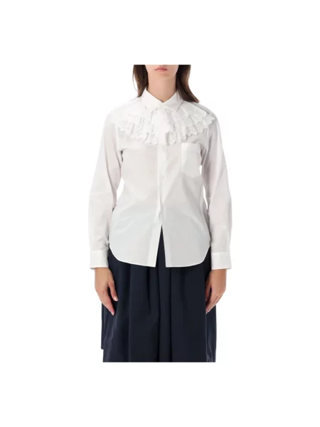 Koszula Comme Des Garcons z falbankami biała