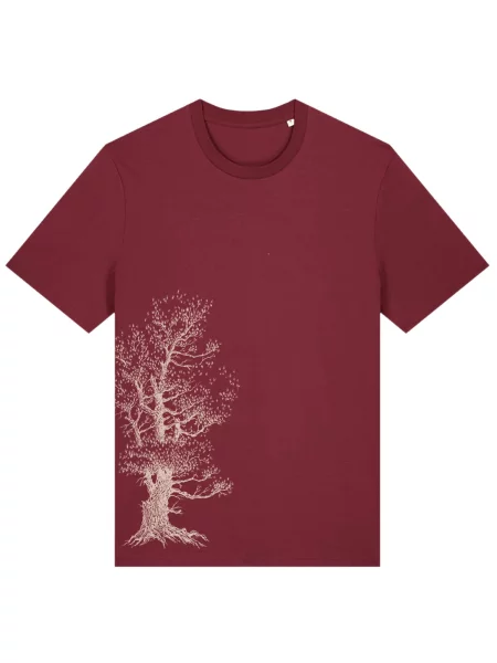 Life-Tree Póló Organic Fairwear Pine Tree burgundi vörös