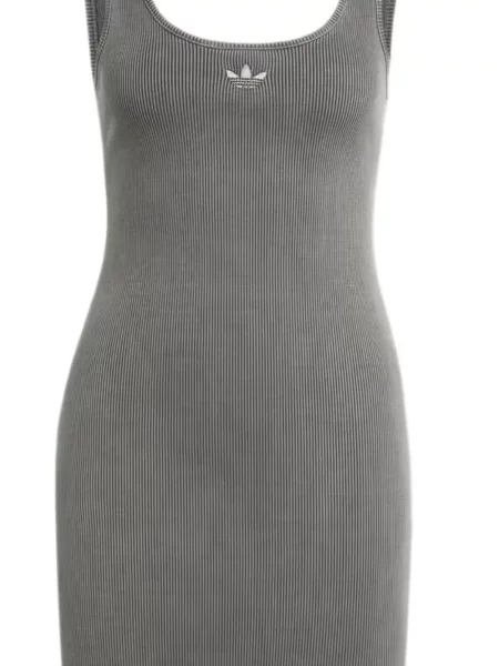 Pletena haljina Adidas s autogramom siva