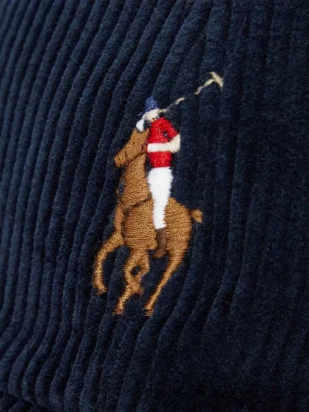 Czapka z daszkiem Polo Ralph Lauren sztruksowa niebieska