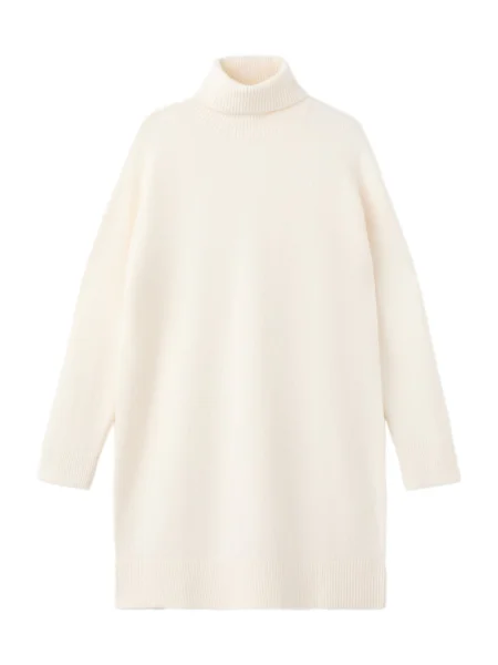 MANGO Pletena obleka TALDOTE ecru