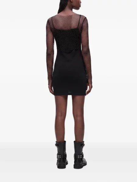 Stras rochie din denim Karl Lagerfeld Jeans negru