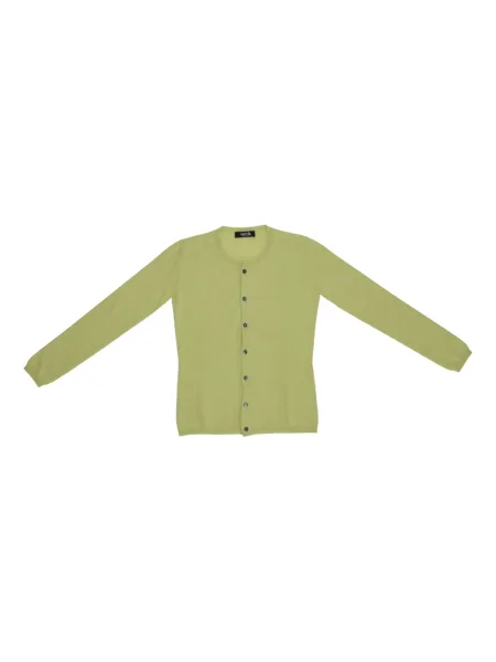 Cardigan La Rose din cașmir verde