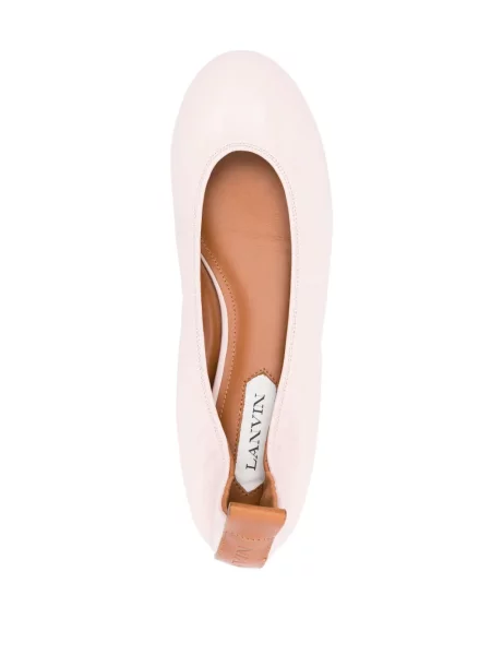 Kožne balerinke Lanvin slip-on ružičasta