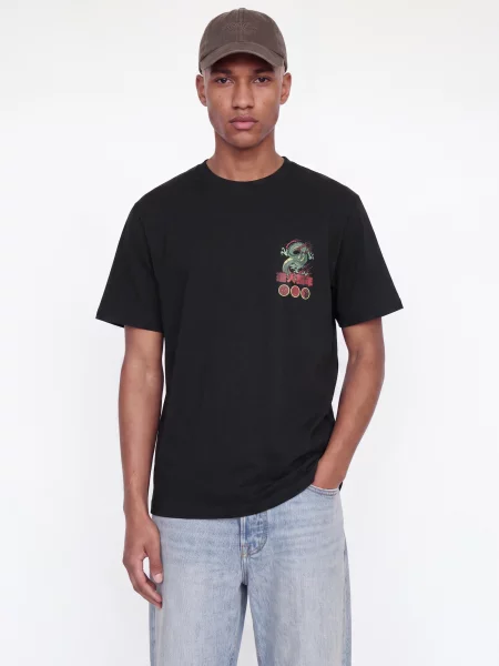 JACK & JONES Tricou JORJAPAN galben deschis / verde / roșu carmin negru