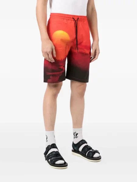 Pantaloni scurți Maharishi cu imagine roșu