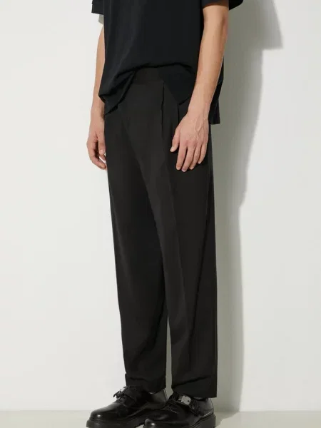 Neil Barrett pantaloni din lana drept negru