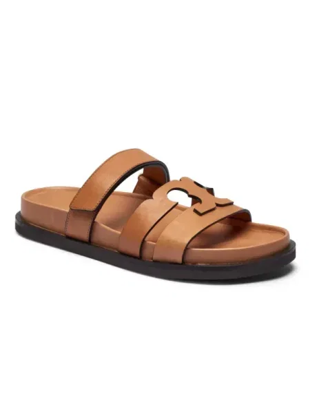 Tory Burch bőr papucs Ines Sport barna