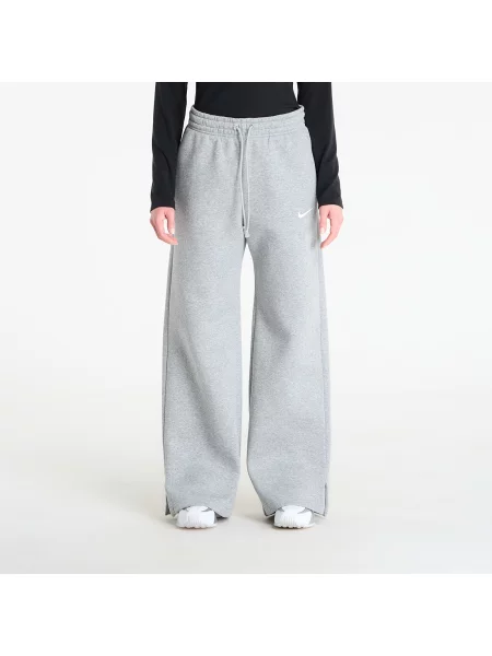 Флісові спортивні штани Nike з високою посадкою сірі