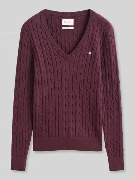 Sweter o kroju regular fit z mieszanki bawełny z wyhaftowanym logo Gant