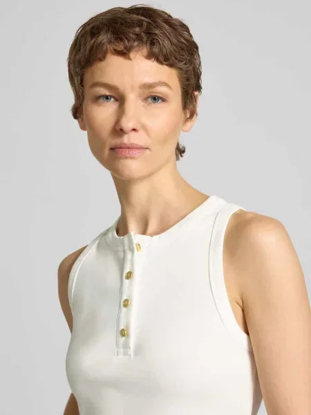 T-shirt o kroju slim fit z czystej bawełny Tommy Hilfiger biała