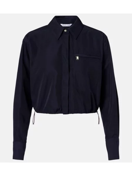 Tafta top Veronica Beard niebieski