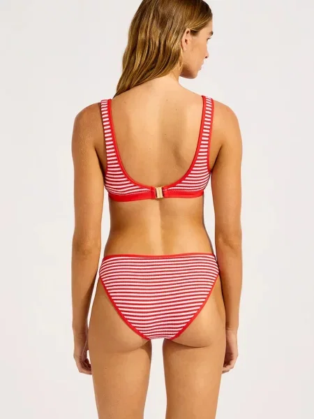 Seafolly Melltartós bikini felső női Zip Front piros