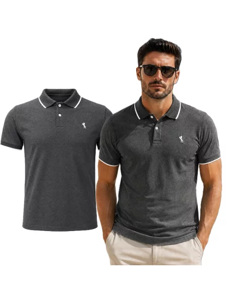 Tricou polo Lion alb