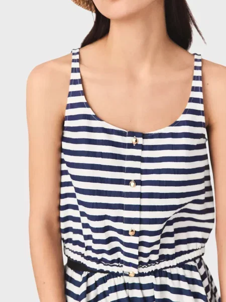 У смужку топ Maje синій