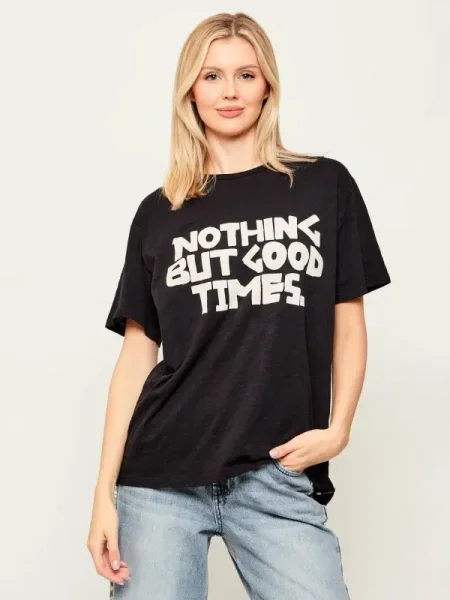 One Teaspoon Tricou GOOD TIMES | Relaxed fit negru
