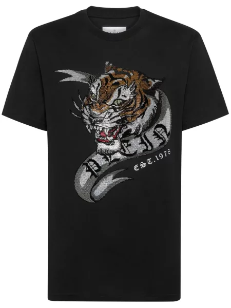 Tricou Philipp Plein cu imagine negru