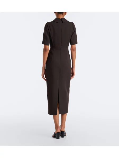 Rochie midi Emilia Wickstead de lână maro