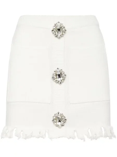 Fusta mini Philipp Plein de cristal alb