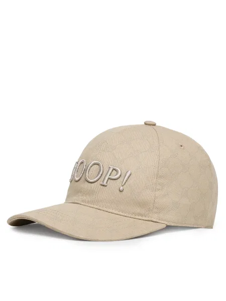 Шапка с козирка Joop! с десен бежово