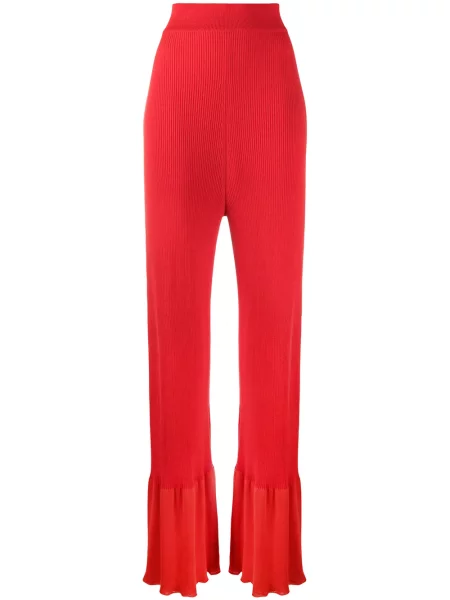 Pantaloni Stella Mccartney tricotate lungi roșu