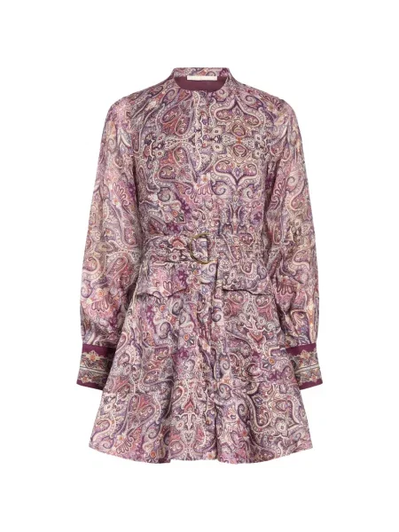 Rochie mini Marie Oliver cu imagine cu model paisley violet