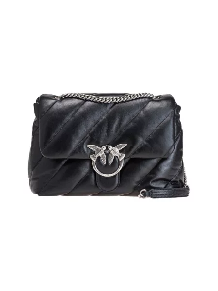 Pinko crossbody kabelka dámska kožená čierna