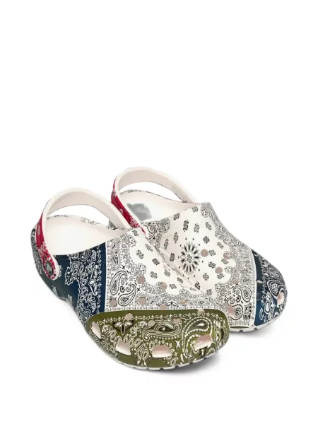Papuci tip mules Crocs clasici alb
