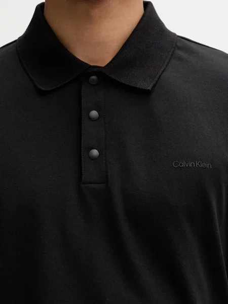 Calvin Klein póló férfi pamuttal fekete