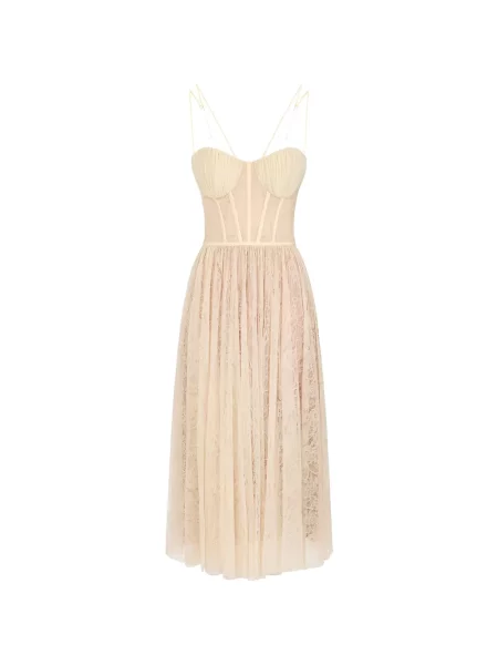 Rochie midi Elisabetta Franchi cu model floral din dantelă de costum
