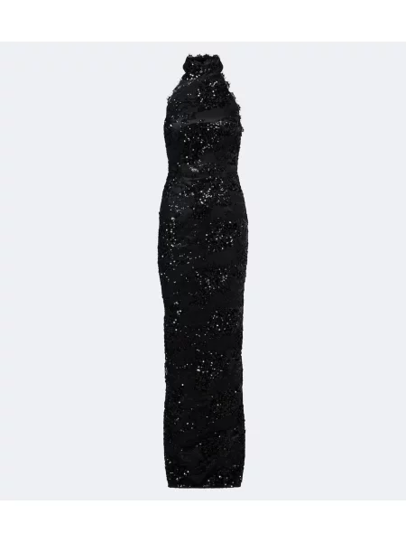 Rochie Rebecca Vallance cu gât halter negru