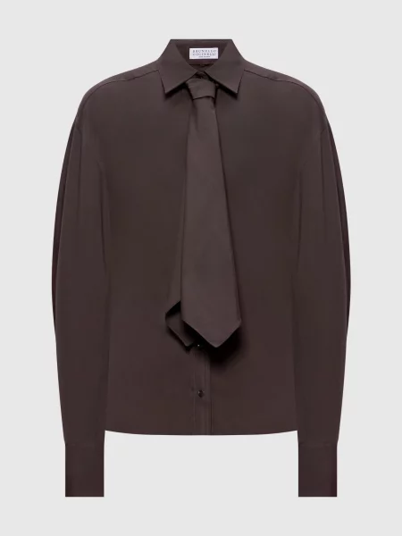 Рубашка Brunello Cucinelli коричневая