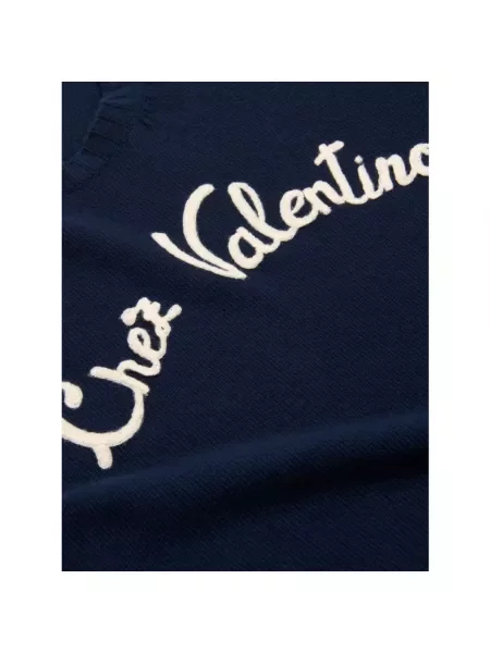 Lniany sweter Valentino niebieski