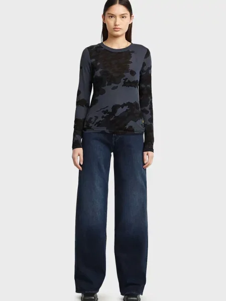 Камуфляжний лонгслів G-star Raw синій