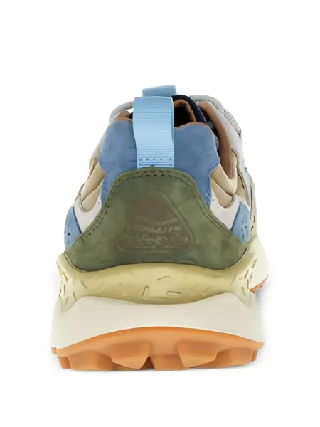 Sneakerși Flower Mountain din piele de căprioară cu model floral albastru