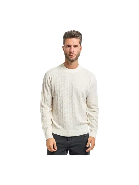 Sweter Armani Exchange z nadrukiem beżowy