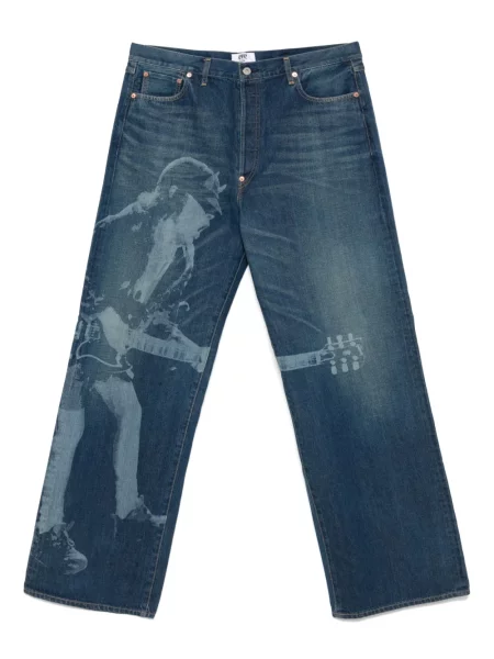 Дънки Junya Watanabe Man с принт синьо