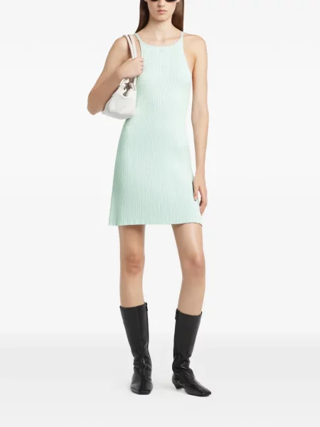 Rochie mini Courreges tricotate de costum verde