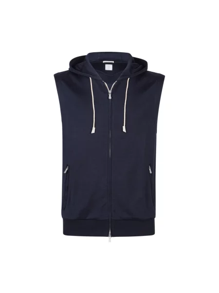 Kamizelka z kapturem Eleventy z kapturem niebieska