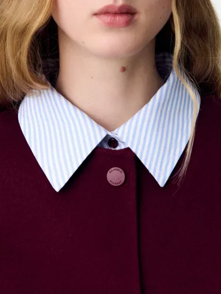 Geacă Claudie Pierlot de lână roșu