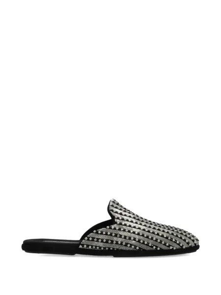 Papuci tip mules Dolce & Gabbana cu strasuri negru