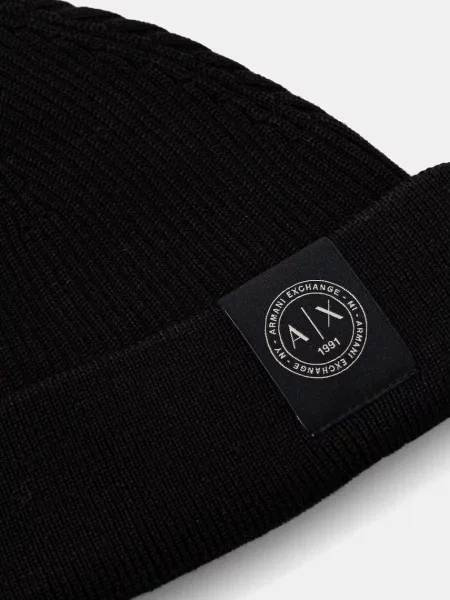 Căciulă Armani Exchange de lână negru
